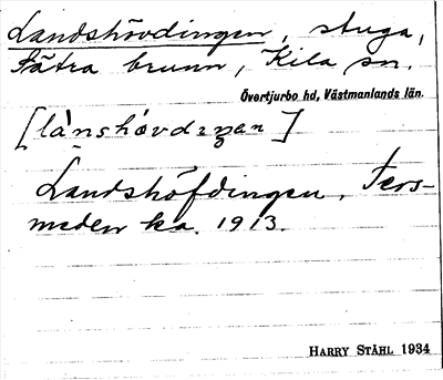 Bild på arkivkortet för arkivposten Landshövdingen