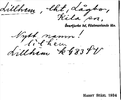 Bild på arkivkortet för arkivposten Lillhem