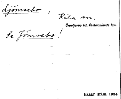 Bild på arkivkortet för arkivposten Ljömsebo, se Jömsebo