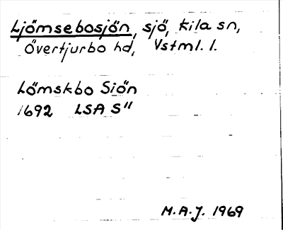 Bild på arkivkortet för arkivposten Ljömsebosjön