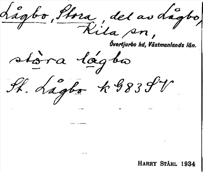Bild på arkivkortet för arkivposten Lågbo, Stora