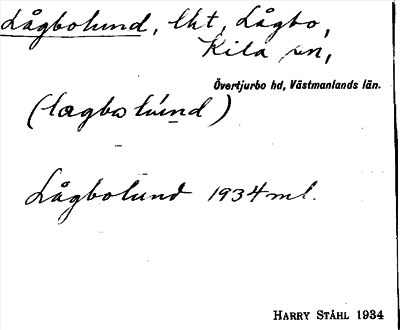 Bild på arkivkortet för arkivposten Lågbolund