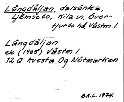 Bild på arkivkortet för arkivposten Långdäljan