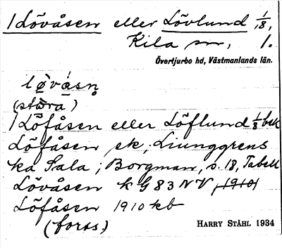 Bild på arkivkortet för arkivposten Lövåsen eller Lövlund