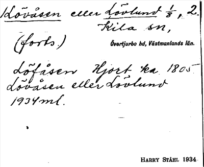 Bild på arkivkortet för arkivposten Lövåsen eller Lövlund