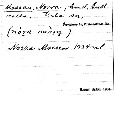 Bild på arkivkortet för arkivposten Mossen, Norra