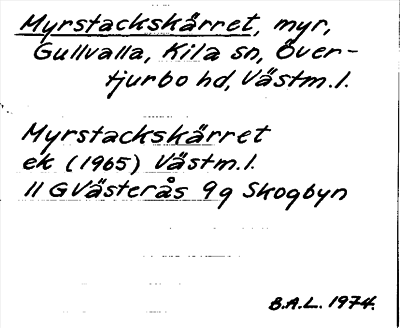 Bild på arkivkortet för arkivposten Myrstackskärret