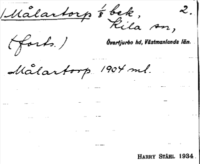 Bild på arkivkortet för arkivposten Målartorp