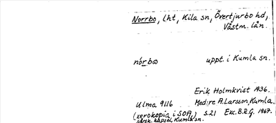 Bild på arkivkortet för arkivposten Norrbo