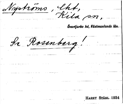 Bild på arkivkortet för arkivposten Nyströms, se Rosenberg