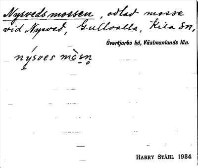 Bild på arkivkortet för arkivposten Nysvedsmossen