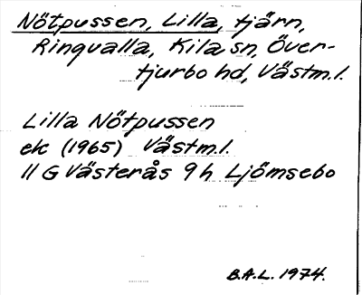 Bild på arkivkortet för arkivposten Nötpussen, Lilla
