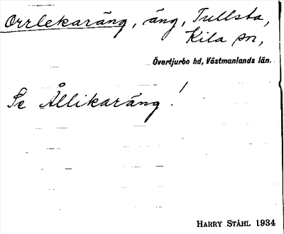 Bild på arkivkortet för arkivposten Orrlekaräng