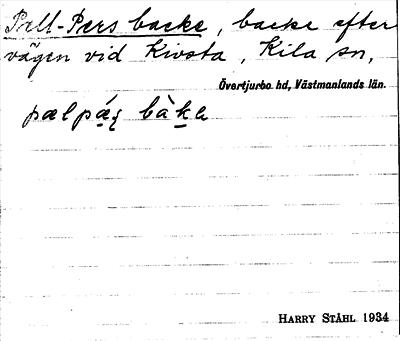 Bild på arkivkortet för arkivposten Pell-Pers backe