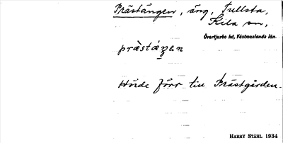 Bild på arkivkortet för arkivposten Prästängen