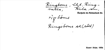 Bild på arkivkortet för arkivposten Ringboms