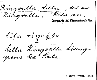Bild på arkivkortet för arkivposten Ringvalla, Lilla
