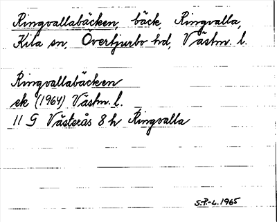 Bild på arkivkortet för arkivposten Ringvallabäcken