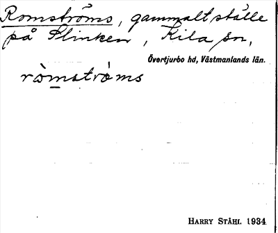 Bild på arkivkortet för arkivposten Romströms