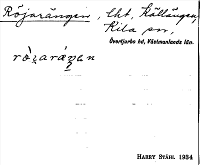 Bild på arkivkortet för arkivposten Röjarängen