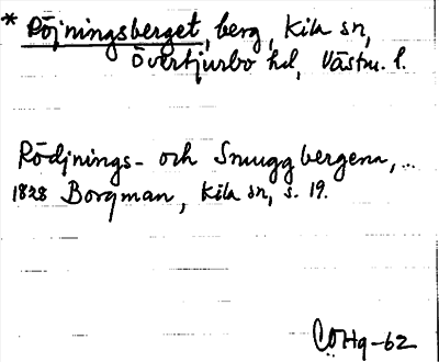 Bild på arkivkortet för arkivposten *Röjningsberget