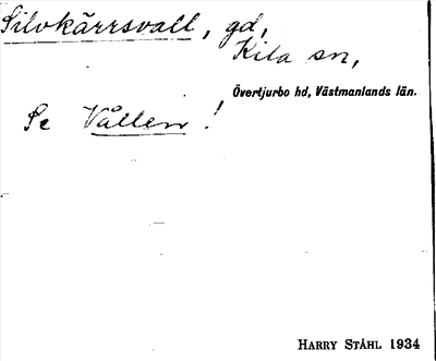 Bild på arkivkortet för arkivposten Silvkärrsvall, se Vållen