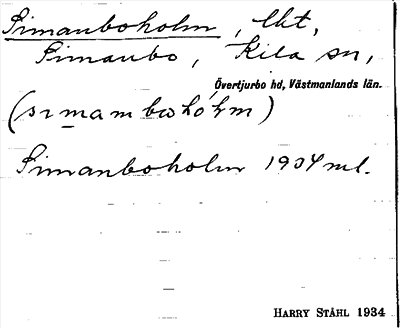 Bild på arkivkortet för arkivposten Simanboholm