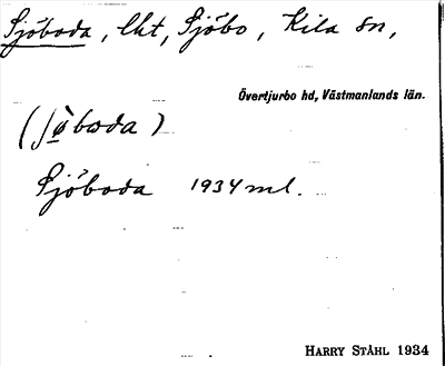 Bild på arkivkortet för arkivposten Sjöboda