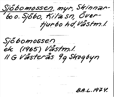 Bild på arkivkortet för arkivposten Sjöbomossen