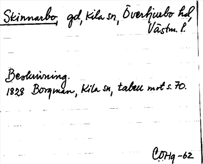 Bild på arkivkortet för arkivposten Skinnarbo