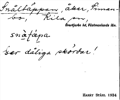 Bild på arkivkortet för arkivposten Snåltäppan