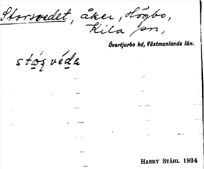 Bild på arkivkortet för arkivposten Storsvedet