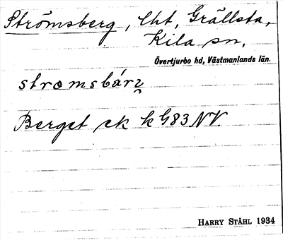 Bild på arkivkortet för arkivposten Strömsberg
