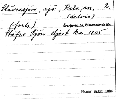 Bild på arkivkortet för arkivposten Stävresjön