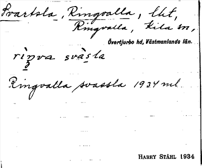 Bild på arkivkortet för arkivposten Svartsla, Ringvalla