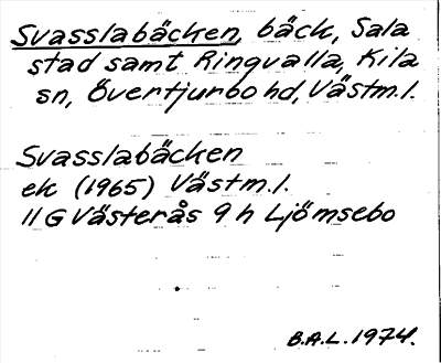 Bild på arkivkortet för arkivposten Svasslabäcken