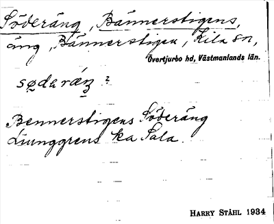 Bild på arkivkortet för arkivposten Söderäng, Brännerstigens