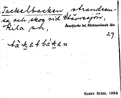 Bild på arkivkortet för arkivposten Tackelbacken