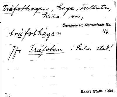Bild på arkivkortet för arkivposten Träfothagen