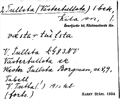 Bild på arkivkortet för arkivposten Tullsta (Västertullsta)