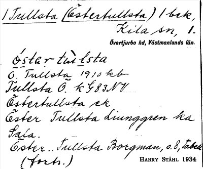 Bild på arkivkortet för arkivposten Tullsta (Östertullsta)
