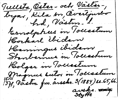 Bild på arkivkortet för arkivposten Tullsta, Öster- och Väster-