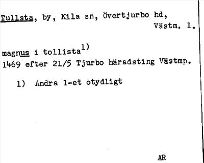 Bild på arkivkortet för arkivposten Tullsta