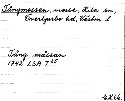 Bild på arkivkortet för arkivposten Tångmossen