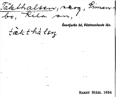 Bild på arkivkortet för arkivposten Täkthalsen