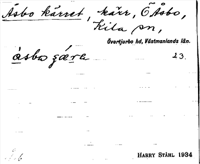 Bild på arkivkortet för arkivposten Åsbo kärret