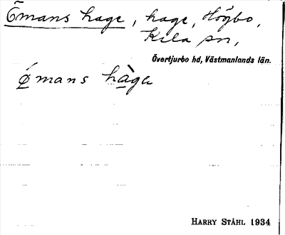 Bild på arkivkortet för arkivposten Ömans hage