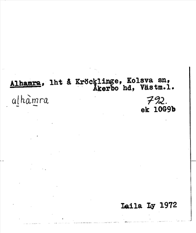 Bild på arkivkortet för arkivposten Alhamra