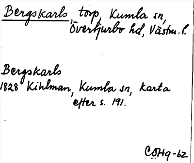 Bild på arkivkortet för arkivposten Bergskarls