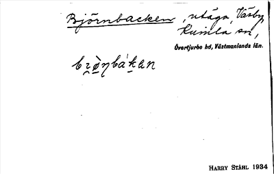 Bild på arkivkortet för arkivposten Björnbacken